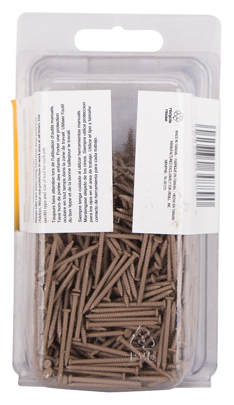 ProSource NTP-170-PS Panel Nail, 16D, 1 in L, Steel, Painted, Flat Head, Ring Shank, Oak