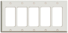 Decora 80423-W Switch Wallplate, 4-1/2 in L, 2-3/4 in W, 5 -Gang, White