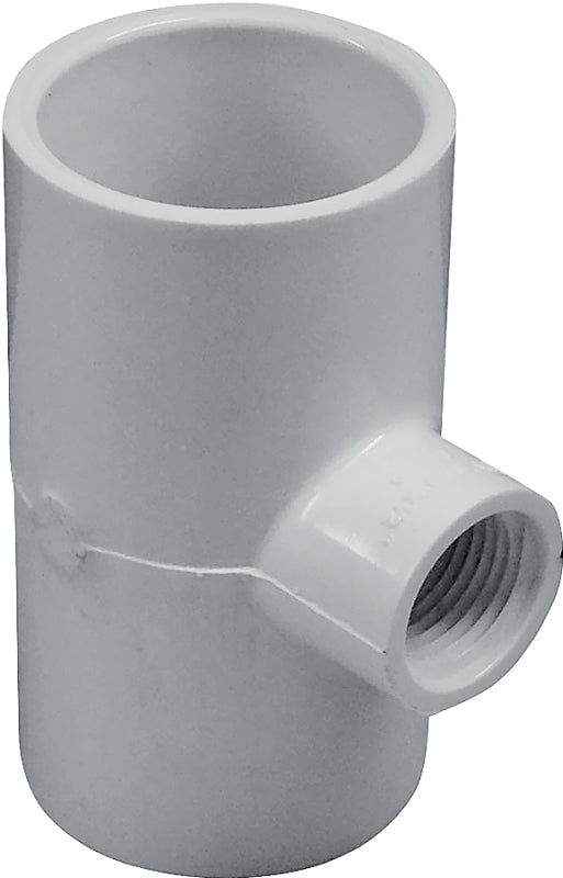Lasco 402166BC Reducing Pipe Tee, 1-1/4 x 1/2 in, Slip x FIP, PVC, SCH 40 Schedule
