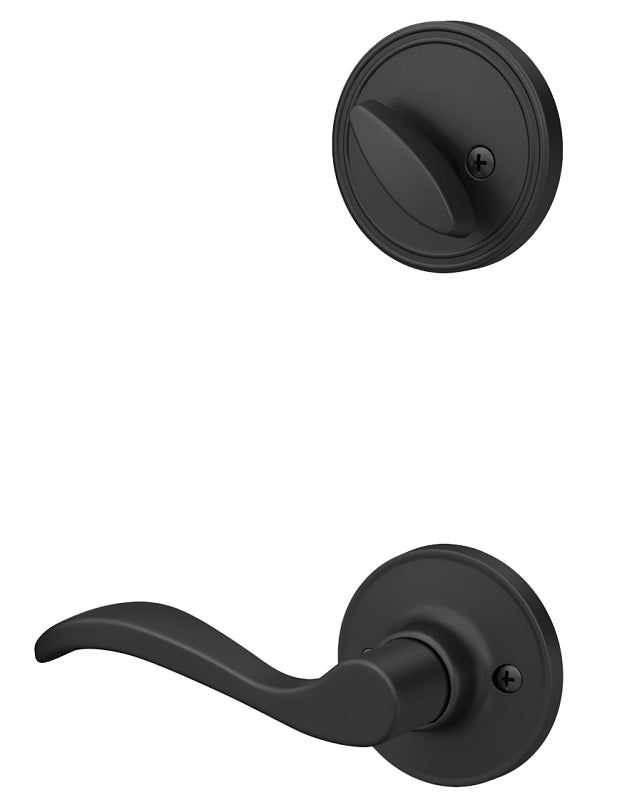 Schlage J Series JH59 SEV 622 RH Combination Lockset, Mechanical Lock, Lever Handle, Wave Design, Matte Black, Yes