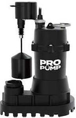 PROPUMP SBI05004VP Sump Pump, 1-Phase, 5.6 A, 115 V, 1/2 hp, 1-1/2 in Outlet, 30 ft Max Head, 4500 gph, Cast Iron