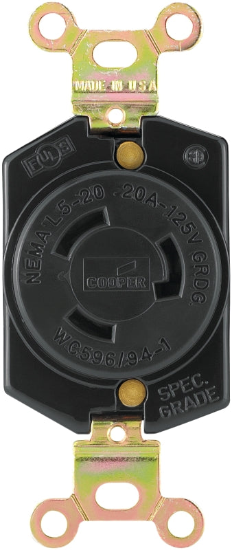 L520R BLK LOCK RECPT 20A 125V