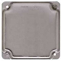 Raco 804C Exposed Work Cover, 4-3/16 in L, 4-3/16 in W, Square, Galvanized Steel, Gray