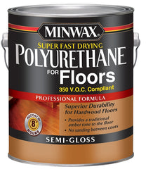 Minwax 130240000 Polyurethane, Semi-Gloss, Liquid, Clear, 1 gal, Can
