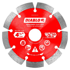 Diablo DMADS0450 Saw Blade, 4-1/2 in Dia, Segmented Rim