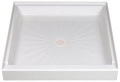 Durabase 3636M Shower Base, 36 in L, 36 in W, 5-1/2 in H, Fiberglass, White