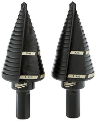 Milwaukee 48-89-9239 #9 Step Drill Bit, 7/8 to 1-1/8 in Dia, 2-Flute, 3/8 in Dia Shank, 3-Flat Shank