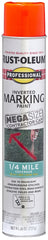 Professional 350994 Inverted Marking Spray Paint, Flat/Semi-Gloss, Fluorescent Red/Orange, 26 oz, Can
