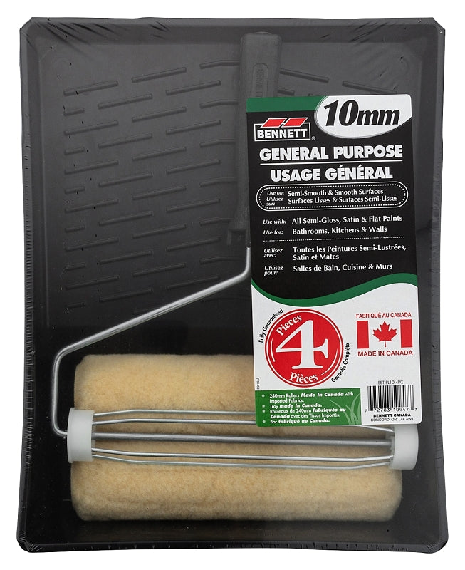 BENNETT SET PL10 4PC Paint Roller Set, Plastic, 4-Piece