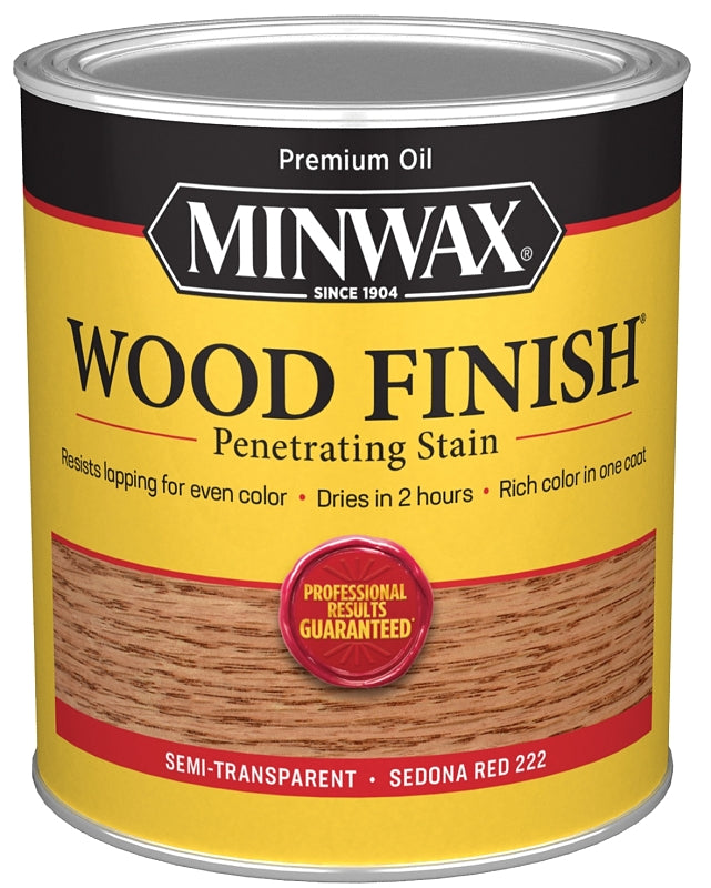 Minwax Wood Finish 700434444 Wood Stain, Sedona Red, Liquid, 1 qt, Can