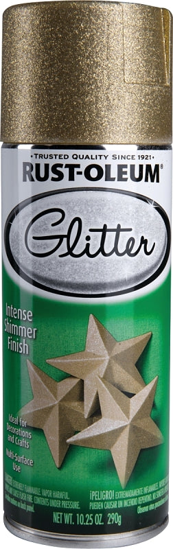 Specialty 301495 Glitter Spray Paint, Shimmer, Gold, 10.25 oz, Can
