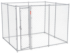 Lucky Dog CL 61028EZ Chain Link Kennel, 6-1/2, 10 ft OAL, 5, 8 ft OAW, 6 ft OAH, Steel, Galvanized