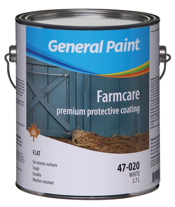 General Paint 47-020-16 General Purpose Farm Paint, Flat, White, 1 gal, 250 to 330 sq-ft Coverage Area