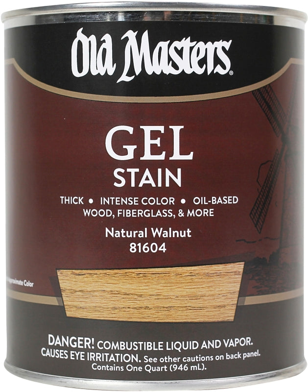 Old Masters 81604 Gel Stain, Natural Walnut, Liquid, 1 qt, Can