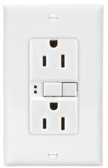 Eaton Wiring Devices SGF15W-SP GFCI Duplex Receptacle, 2 -Pole, 15 A, 125 V, Back, Side Wiring, NEMA: 5-15R, White