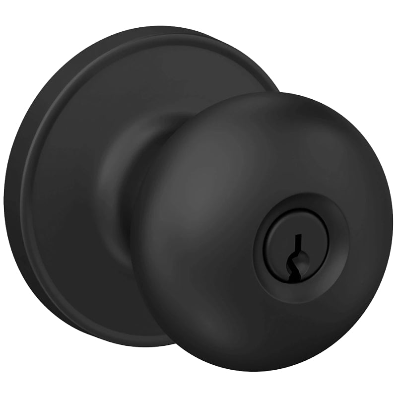 Schlage J Series J54 STR 622 Entry Lever, Mechanical Lock, Matte Black, Knob Handle, Metal, Residential, Grade 3 Grade