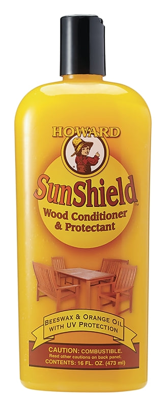 Howard SWAX16 Wood Conditioner, 16 oz, Bottle, Yellow, Creamy Liquid, Orange