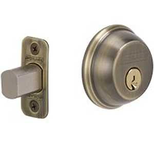 Schlage B60NV609KA4 Deadbolt, Antique Brass, Metal, C Keyway, Re-Key Technology: Traditional, Residential, Yes