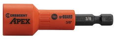 Crescent APEX u-GUARD CAUGN2DHX24 Covered Magnetic Nutsetter, 3/8 in Drive, 2.56 in L, Hex Shank