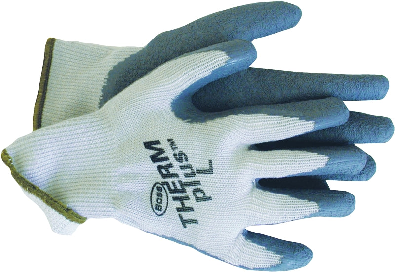 Boss Therm plus 8435L Protective Gloves, Unisex, L, Knit Wrist Cuff, Acrylic Glove, Gray/White