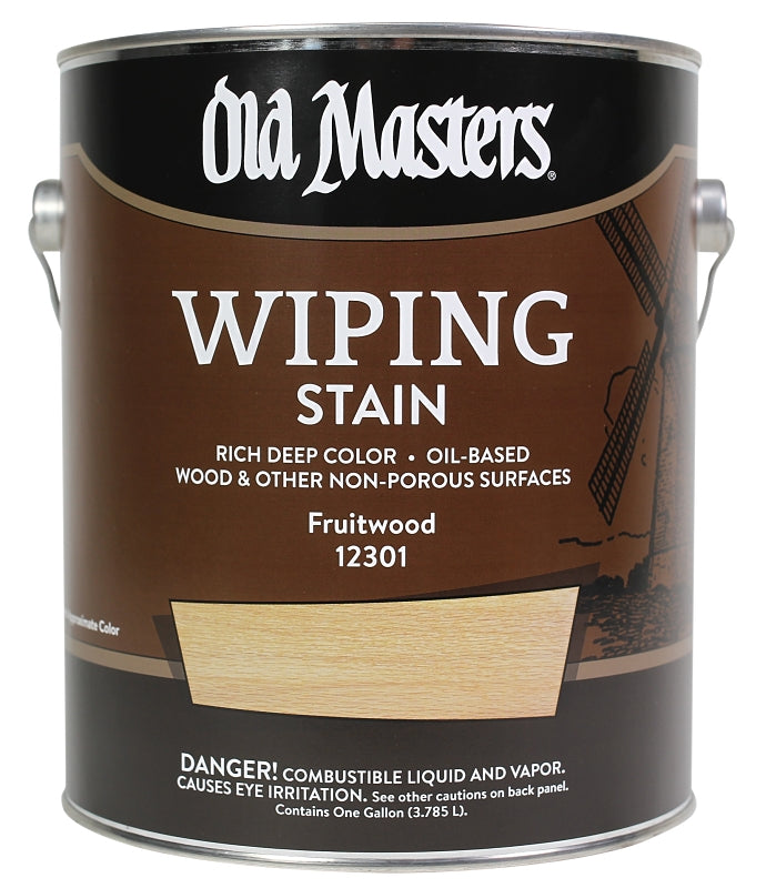 Old Masters 12301 Wiping Stain, Fruitwood, Liquid, 1 gal, Can