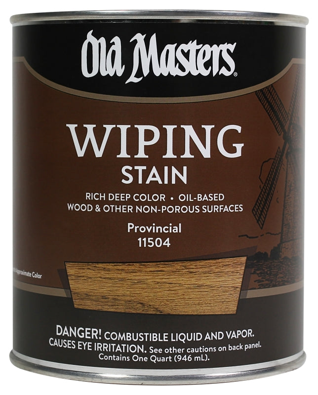 Old Masters 11504 Wiping Stain, Provincial, Liquid, 1 qt, Can