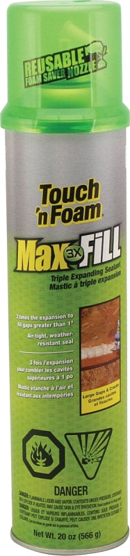 Touch 'n Foam Max Fill 7565011125 Triple Expanding Sealant, Amber, 20 oz Aerosol Can