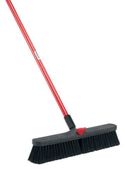 Libman 800 Smooth Surface Push Broom, 19-1/2 in Sweep Face, 3 in L Trim, Recycled PET Bristle, 64 in L, Bolt, Black/Red