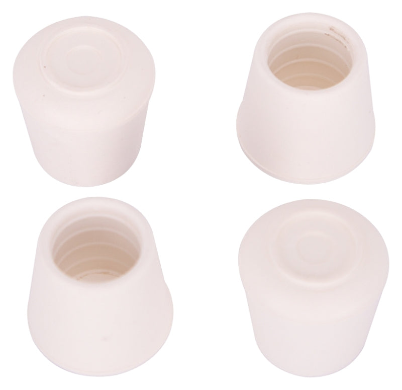 ProSource FE-50642-B Furniture Leg Tip, Round, Rubber, White, 5/8 in Dia, 1.1 in H