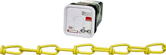 Campbell PD075-2496 Loop Chain, #2/0, 200 ft L, 255 lb Working Load, Low Carbon Steel, Yellow Poly-Coated