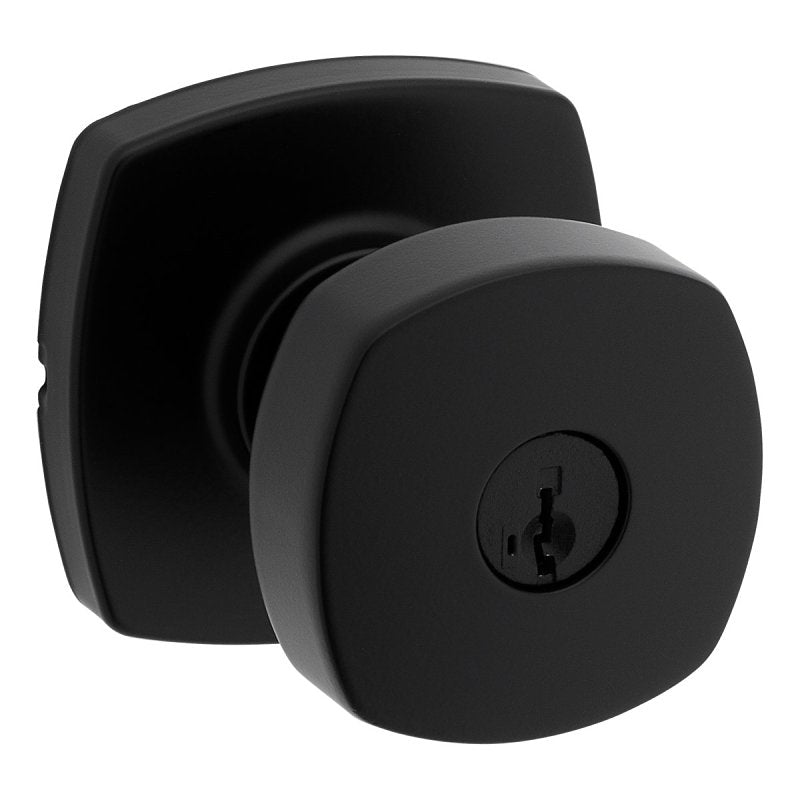Weiser Prague 9GA5310-212 Entry Door Handle, Knob Handle, Matte Black, Zinc, Re-Key Technology: SmartKey, 2 Grade