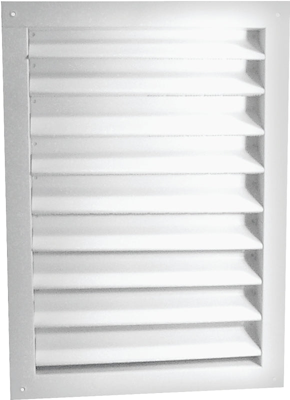 Master Flow DA1424W Dual Louver, 26-3/8 in L, 16-1/2 in W, Aluminum, White