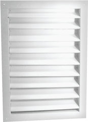 Master Flow DA1424W Dual Louver, 26-3/8 in L, 16-1/2 in W, Aluminum, White