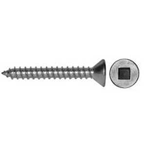 Reliable FKAS812MR Screw, 1/2 in L, Flat Head, Square Drive, Self-Tapping, Type A Point, Stainless Steel