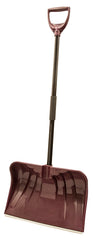 Rugg 36PW-S Snow Shovel, 20 in W Blade, Combo Blade, Polyethylene Blade, Steel Handle, Merlot