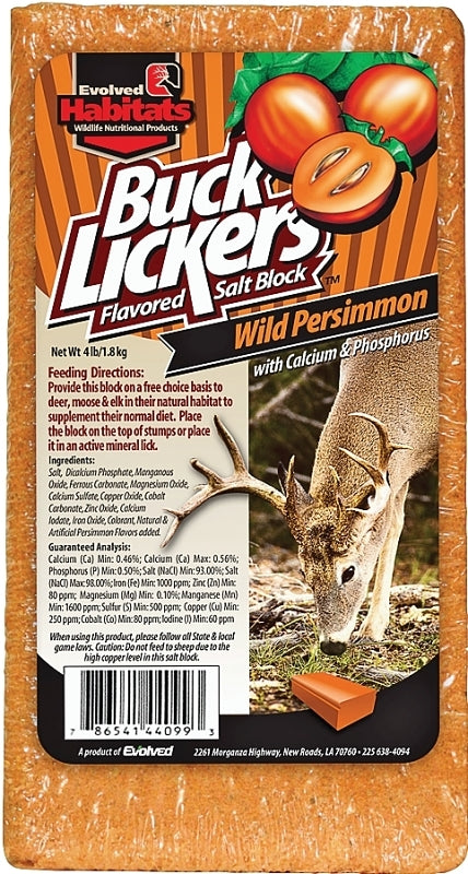 Evolved Habitats Buck Lickers EVO44099 Mineral Block, Persimmon Flavor, 4 lb
