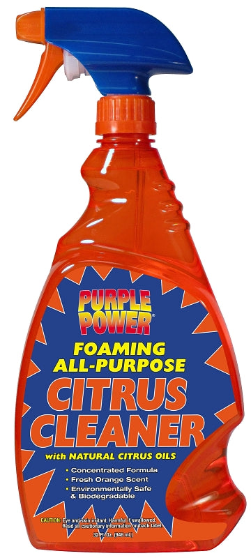 Purple Power 4398PS Citrus Cleaner, 32 oz Bottle, Liquid, Pleasant Orange