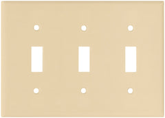 Eaton Wiring Devices 2141V-BOX Wallplate, 4-1/2 in L, 6.37 in W, 3 -Gang, Thermoset, Ivory, High-Gloss