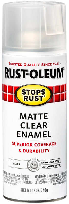 Stops Rust 285093 Rust Preventative Spray Paint, Matte, Clear, 12 oz, Can