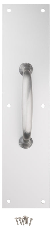 National Hardware N270-404 Pull Plate, 3-1/2 in W, 15 in H, Aluminum