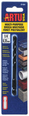 ARTU 01464 Drill Bit, 1/4 in Dia, 4-1/8 in OAL, Multi-Purpose, Parabolic Flute, Quick-Connect Shank