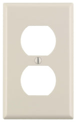 Leviton M56-78003-TMP Receptacle Wallplate, 4-1/2 in L, 2-3/4 in W, 1 -Gang, Plastic, Light Almond, Smooth