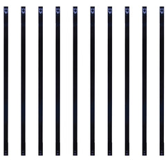 BALUSTER RECT STEEL BLK 38X1IN