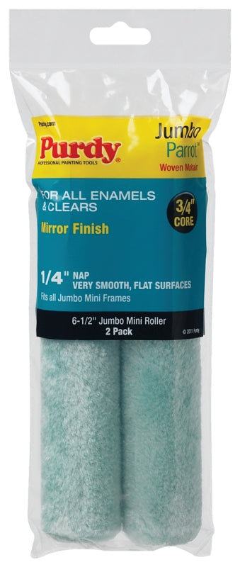 Purdy Parrot 140626040 Mini Roller Cover, 1/4 in Thick Nap, 6-1/2 in L, Woven Mohair Cover