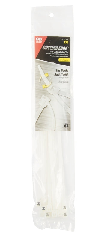 GB 45-311SC Cable Tie, Double-Lock Locking, 6/6 Nylon, Natural