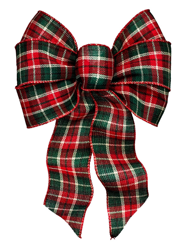 Holidaytrims 6126 Deluxe Bow, Cheer Plaid Design, Fabric