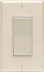 Decora C36-05671-02T Rocker Switch with Wallplate, 12 A, 120/277 V, SPST, Lead Wire Terminal, Light Almond
