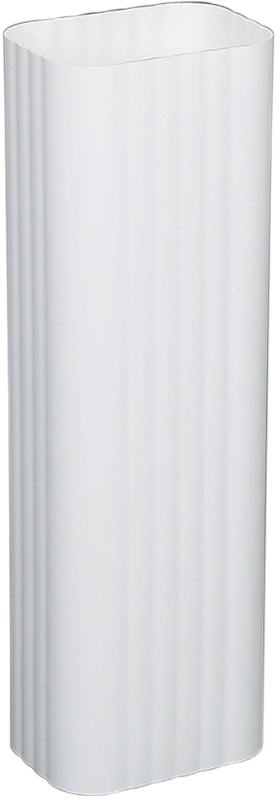 Amerimax 4601100120 Downspout, 3 in W, 4 in H, 10 ft L, Aluminum, White