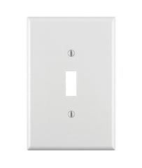 Leviton 88101 Wallplate, 3-1/2 in L, 5-1/4 in W, 1 -Gang, Thermoset Plastic, White, Smooth