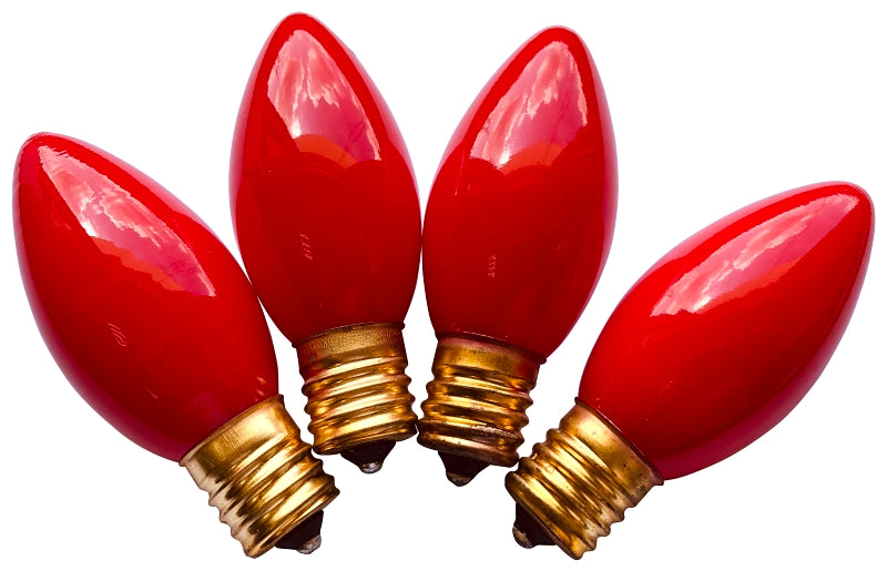 Hometown Holidays 16592 Replacement Bulb, 7 W, Intermediate Lamp Base, Incandescent Lamp, Ceramic Red Light